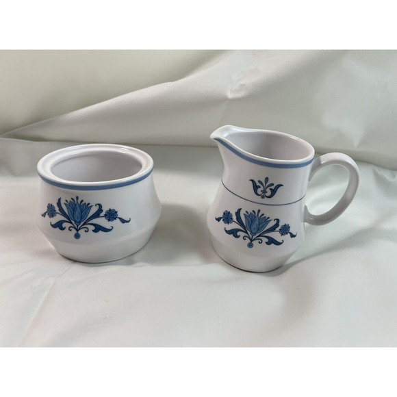 VTG Noritake Progression China~ Blue Haven Creamer‎ and Sugar Bowl~ Japan - Picture 1 of 6